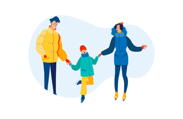 家庭冬季活动图片下载