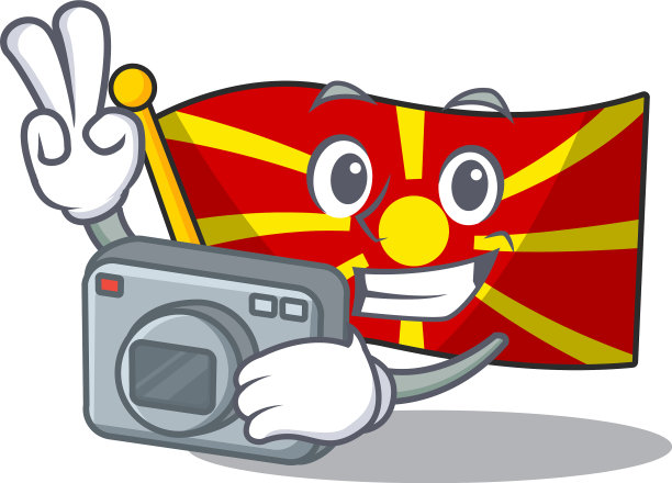 酷摄影师旗帜马其顿字符与一个图片下载