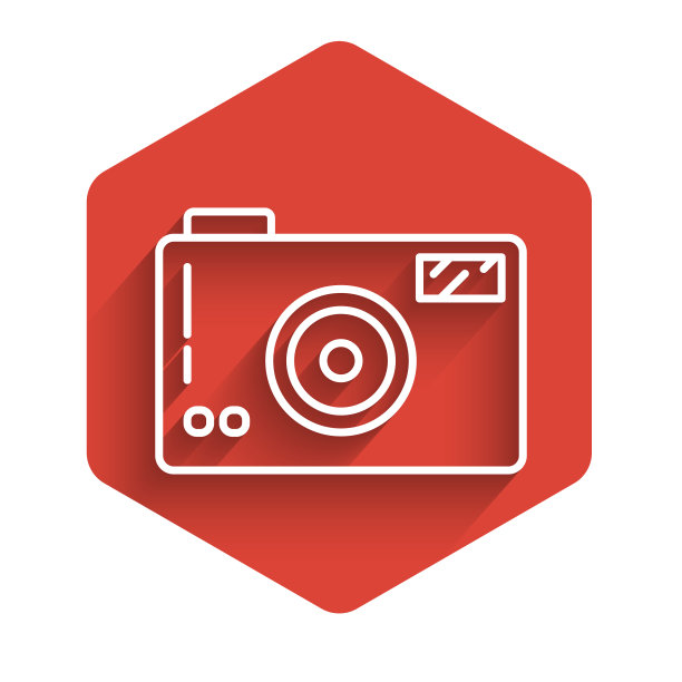 白线照片相机图标孤立与长图片下载