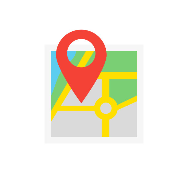 地图和地图标记平面图标。简单元素向量图片下载