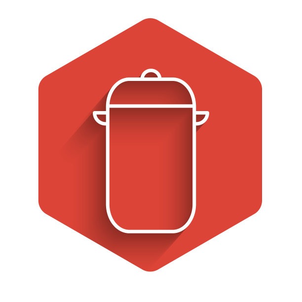 白线烹饪锅图标孤立与长图片下载