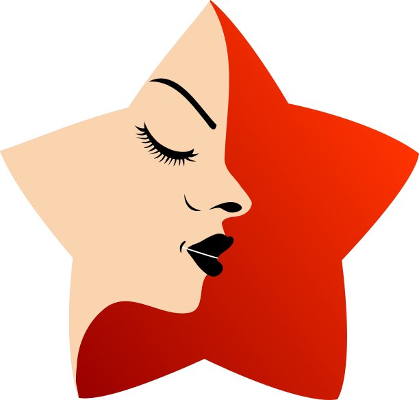 一朵红花衬着一位女士的脸图片下载