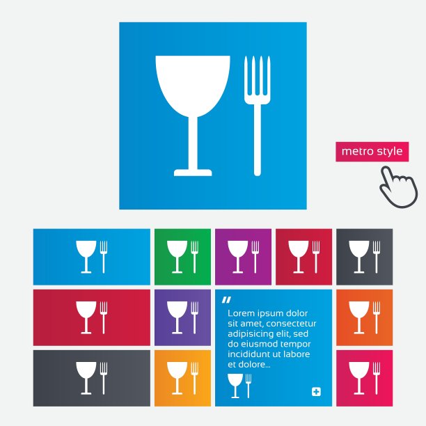 吃标志图标餐具符号叉和酒杯图片下载