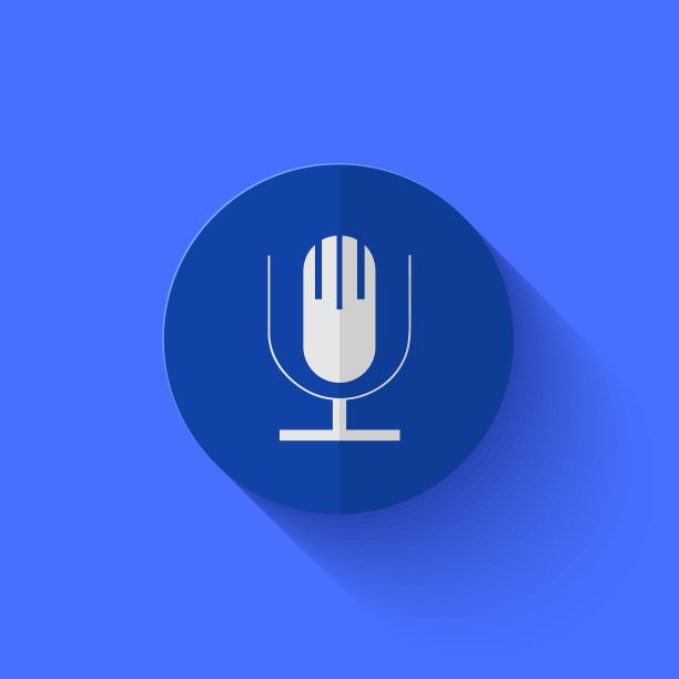 现代扁平的蓝色圆圈图标图片下载