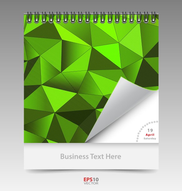 日历与螺旋装订和抽象马赛克图片下载