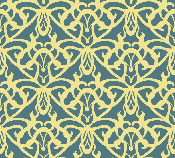精心制作的金色复古无缝图案上的蓝色图片下载