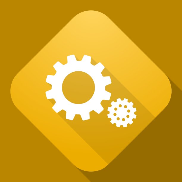 带有长阴影的Gears图标图片下载