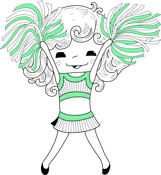 卡通啦啦队长图片下载