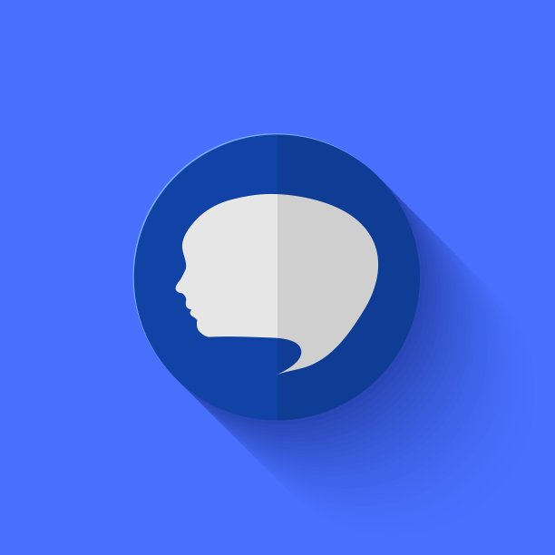 现代扁平的蓝色圆圈图标图片下载