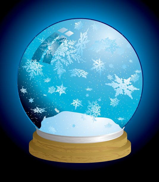 里面有雪花的球形玻璃器的光图片下载