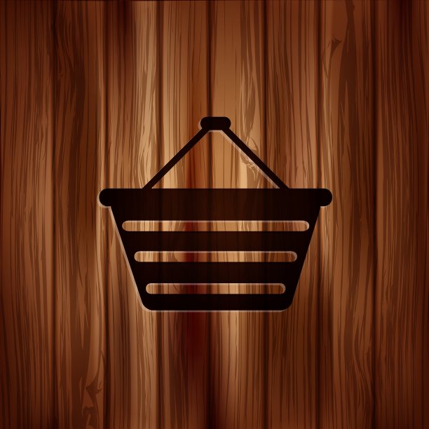 购物篮图标木质纹理图片下载