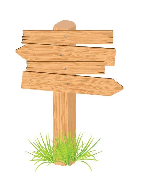 木制标识孤立在白色背景上图片下载