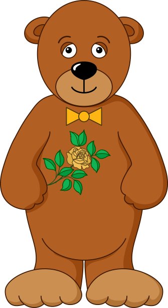 带花的泰迪熊图片下载