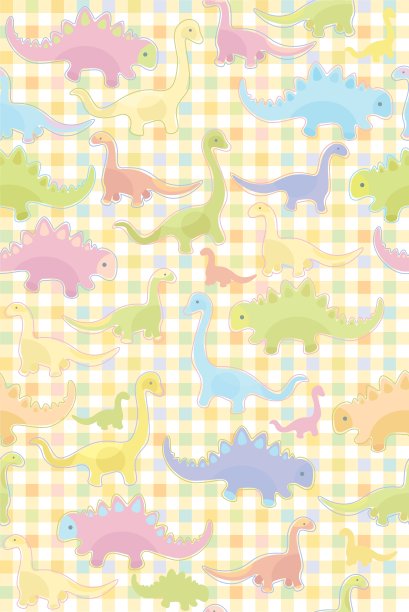 无缝图案的可爱的恐龙图片下载