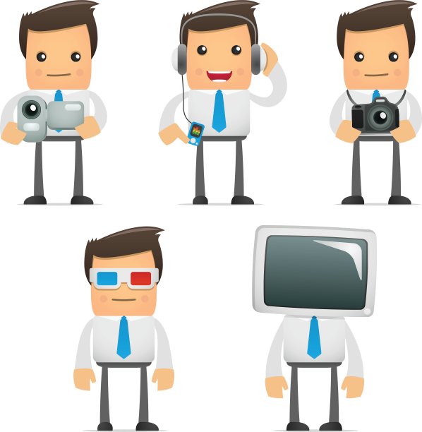 一套有趣的卡通经理图片下载