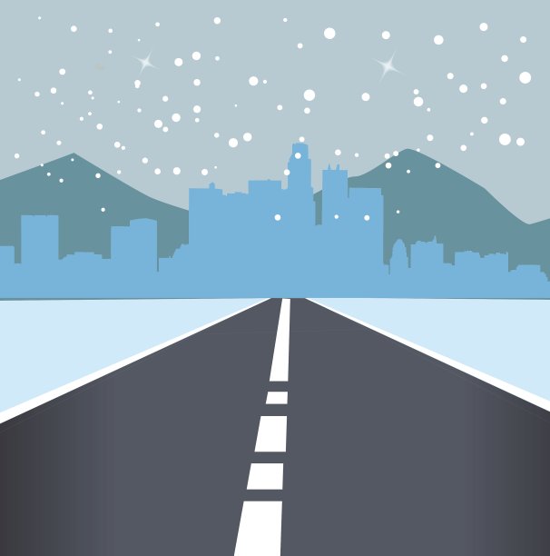 下雪路图片下载