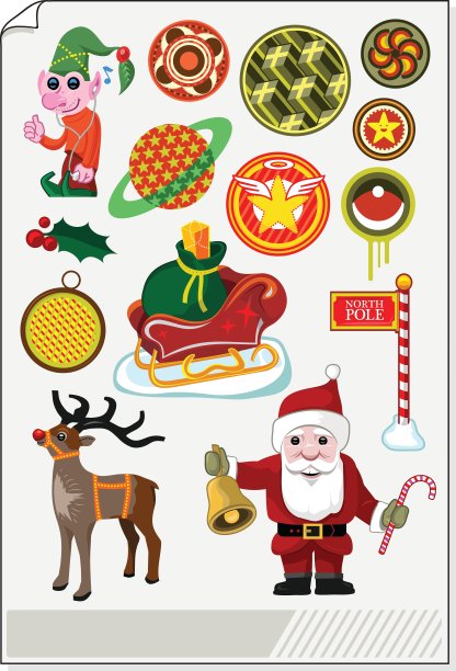 圣诞贴纸图片下载