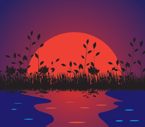 夕阳下的大自然图片下载