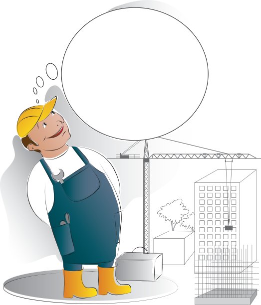 有思想泡泡的工人图片下载