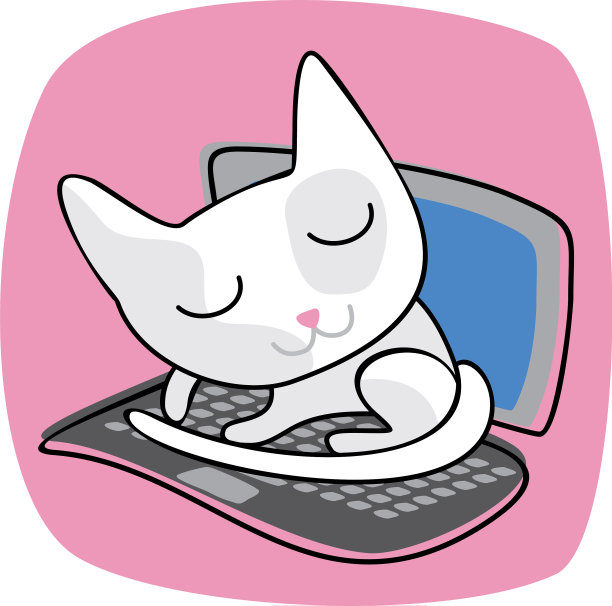 笔记本电脑上的可爱猫图片下载