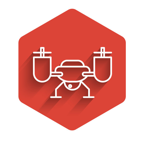 白线无人机与行动摄像机飞行图片下载