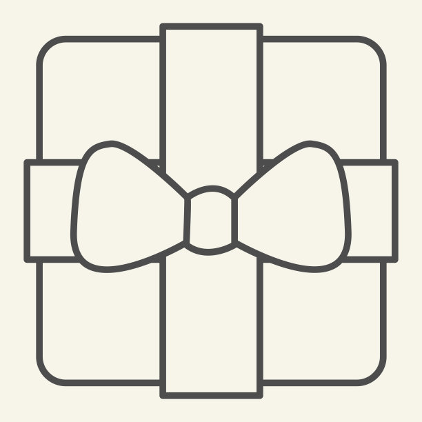 礼物细线图标。圣诞礼物盒与弓轮廓风格的象形文字在白色的背景。新年或圣诞节礼品盒的移动概念和网页设计。矢量图形。图片下载