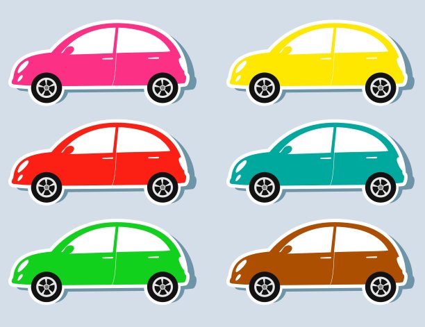 一套多彩的复古汽车图片下载