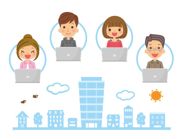 “远程工作”说明。图片下载