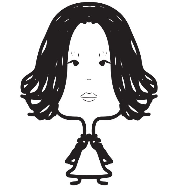 长发女子素描图片下载