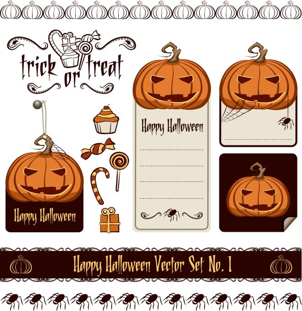 万圣节南瓜套图片下载