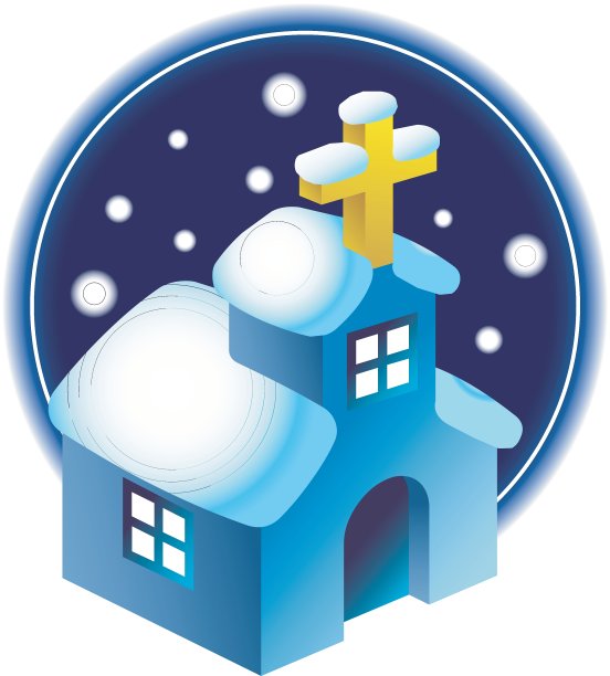 雪中的教堂图片下载