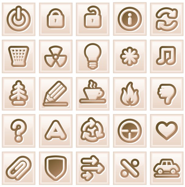 复古的彩色图标图片下载