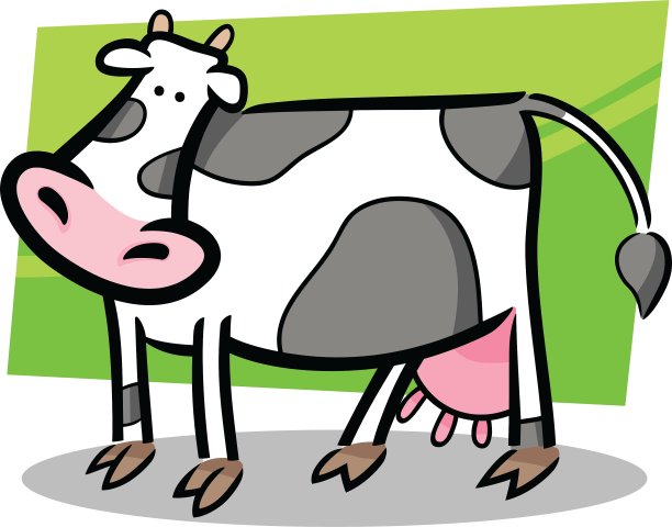 农场奶牛的卡通涂鸦图片下载