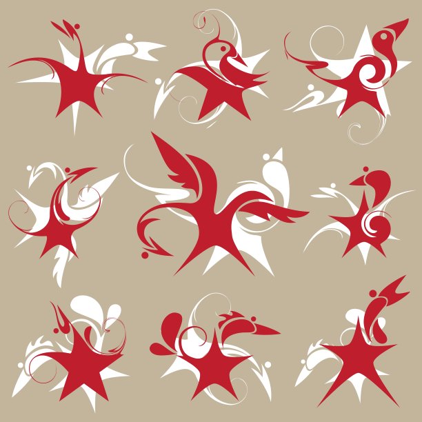 程式化的星鸟集会徽图片下载