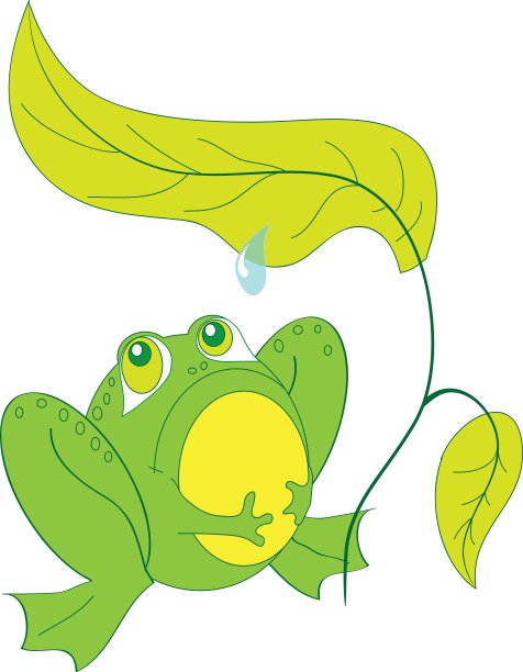 一只青蛙坐在被单下图片下载