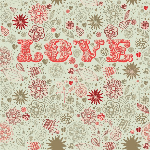 复古花香爱情背景图片下载