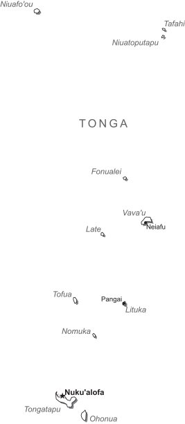 汤加黑白地图与主要城市图片下载