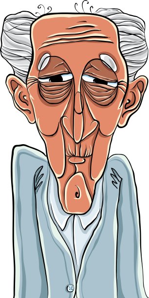 老人卡通风格图片下载