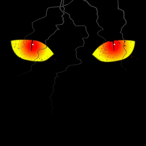 黑色背景上可怕的眼睛图片下载