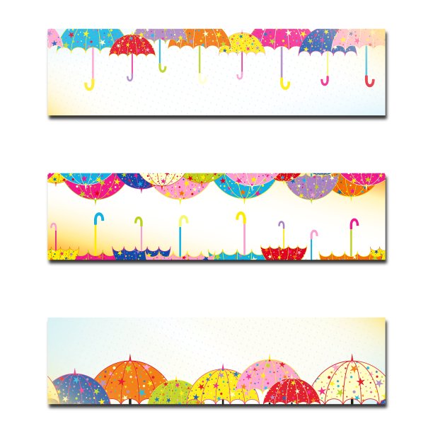 七彩伞套秋雨旗图片下载