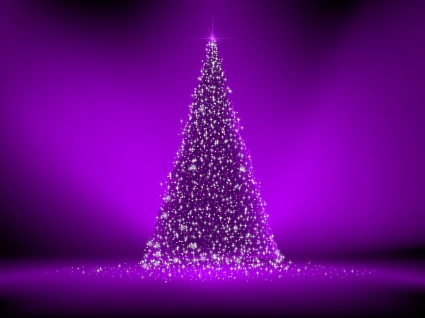 紫色圣诞树上抽象的紫色EPS 8图片下载