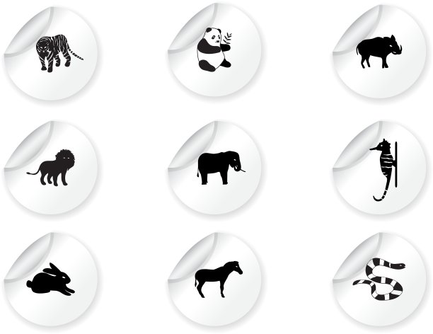 3 .动物图标贴纸图片下载