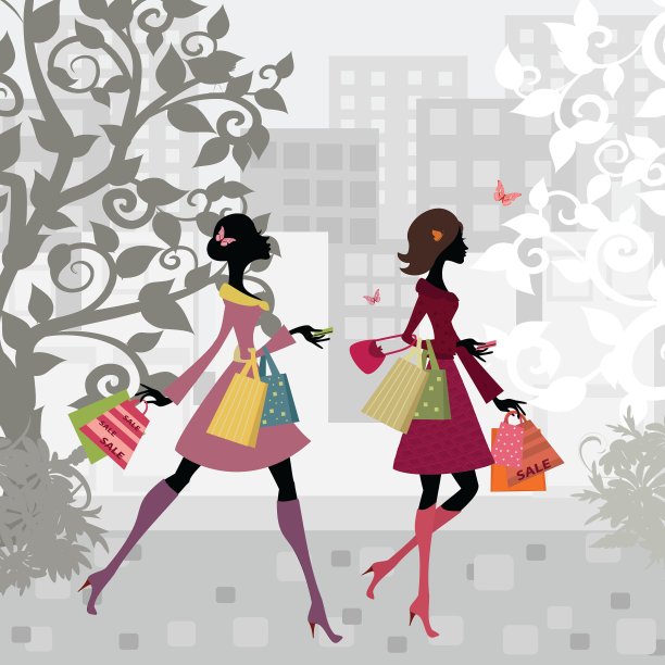 时尚购物城女孩图片下载