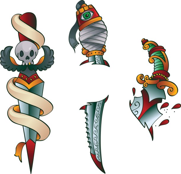 纹身匕首图片下载