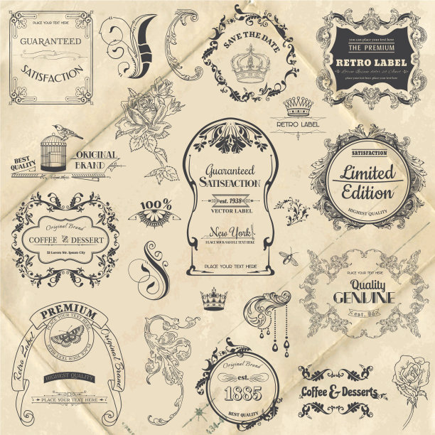 复古相框系列与花图片下载