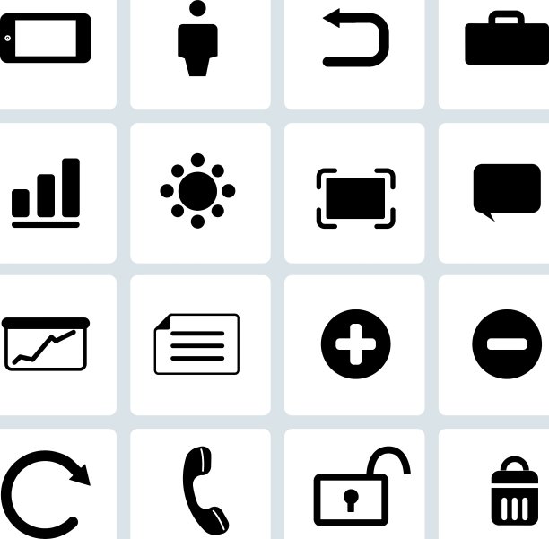 干净的黑色网页图标设置2图片下载