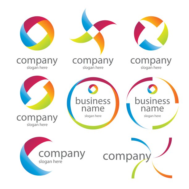 抽象圆形彩色Logo图片下载