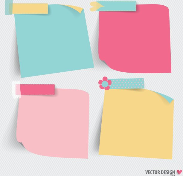 可爱的便条纸准备好你的信息图片下载