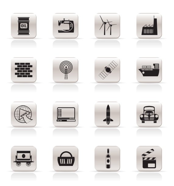 简单的商业和行业图标图片下载