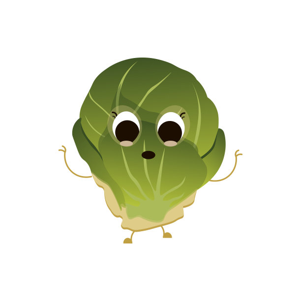 孤立的球芽甘蓝卡通图片下载